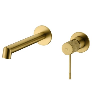 Rubinetto incasso monocomando per lavabo LINE Oro Spazzolato