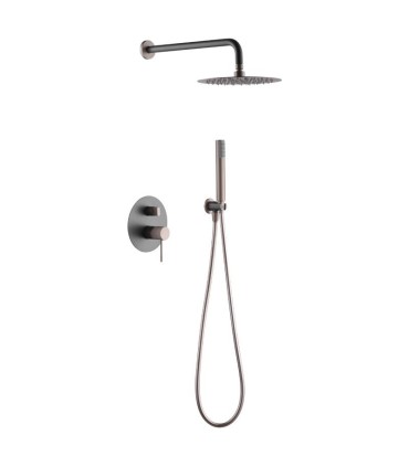 Set doccia da incasso monocomando LINE GRIGIO OPACO/CHAMPAGNE