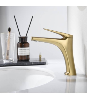 Rubinetto monocomando lavabo DELOS Oro Spazzolato