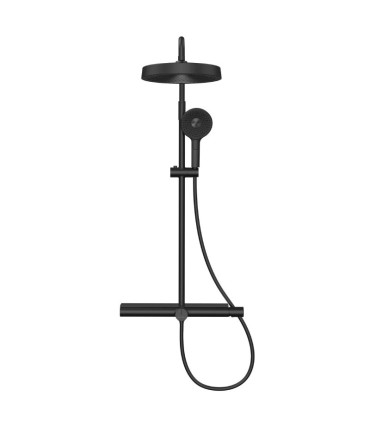 Colonna doccia con ripiano in vetro temperato nero LINA