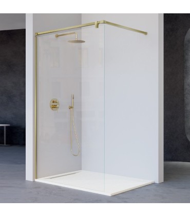 Pannello fisso doccia + Barra 90º FRESH SALOMÓN INOX ORO SPAZZOLATO