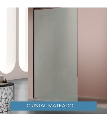 Box doccia fisso in vetro FRESH SALOMÓN INOX Nero Opaco