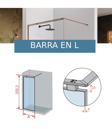 Box doccia fisso FRESH ARENA BRONZO SPAZZOLATO