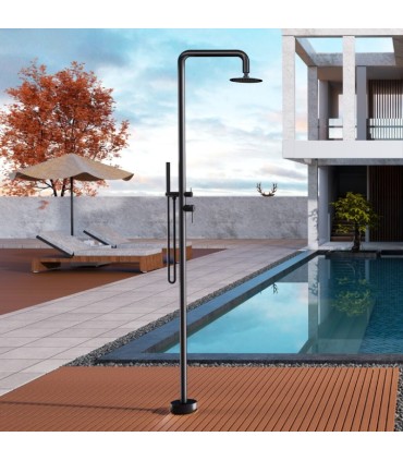Doccia da esterno monocomando in acciaio inox S.316 Florida Nero Opaco