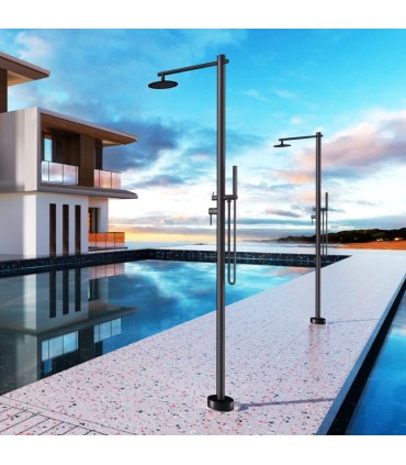 Doccia da esterno monocomando in acciaio inox S.316 Kansas Nero Opaco