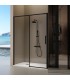 Box doccia frontale con pannello fisso + porta scorrevole DELTA Nero Opaco