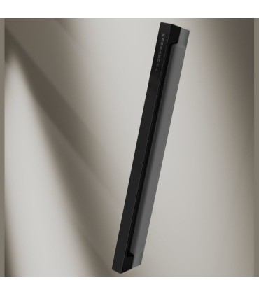 Box doccia frontale con pannello fisso + porta scorrevole DELTA Nero Opaco