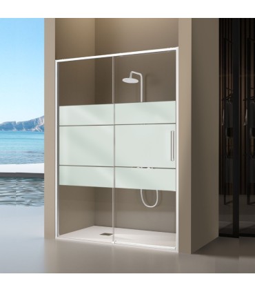 Box doccia frontale fisso + scorrevole DELTA BIANCA