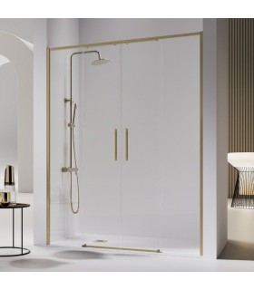 Box doccia frontale 2 fissi + 2 scorrevoli DELTA Oro Spazzolato