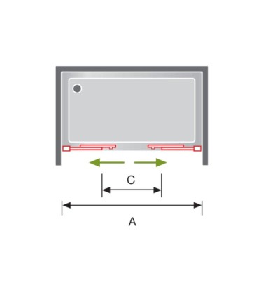 Box doccia frontale 2 fissi + 2 scorrevoli DELTA BRONZO SPAZZOLATO