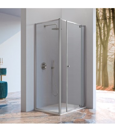 Box doccia per spazi ridotti fisso + porta pivotante 503