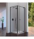 Box doccia per spazi ridotti fisso + porta pivotante 503 Nero Opaco