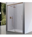 Box doccia frontale fisso + scorrevole URBAN BRONZO SPAZZOLATO