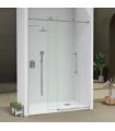 Box doccia fisso + scorrevole in acciaio inox spazzolato BABILÓN