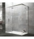 Box doccia angolare fisso + scorrevole + 2 porte pieghevoli TANDEM