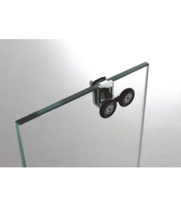 Box doccia angolare fisso + scorrevole + 2 porte pieghevoli TANDEM