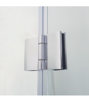 Box doccia angolare fisso + scorrevole + 2 porte pieghevoli TANDEM