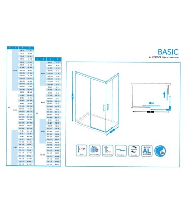 Box doccia 2 fissi +2 scorrevoli BASIC NICHEL ad angolo