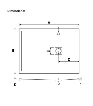 Piatto doccia in resina leggera MADRID