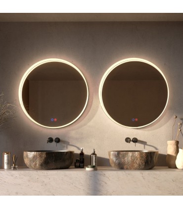 Specchio da bagno rotondo con illuminazione BOLOGNA