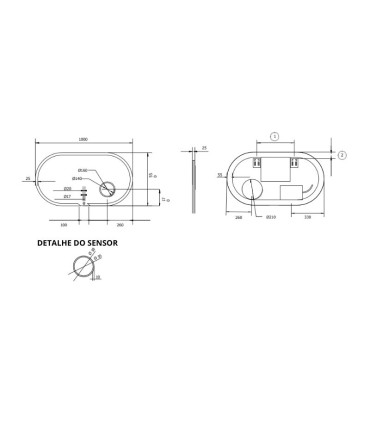 Specchio da bagno retroilluminato INDIANA con specchio ingranditore