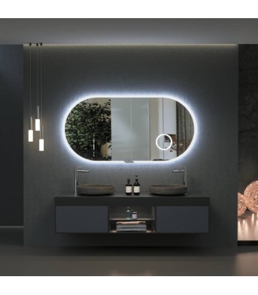 Specchio da bagno retroilluminato INDIANA con specchio ingranditore
