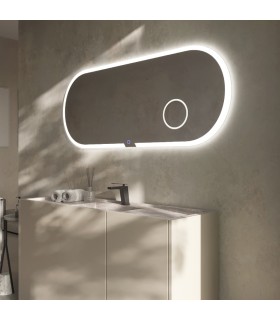 Specchio da bagno retroilluminato INDIANA con specchio ingranditore