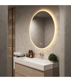 Specchio da bagno rotondo retroilluminato ATENAS