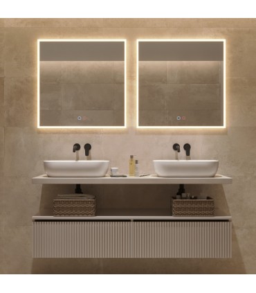 Specchio da bagno quadrato con illuminazione a LED BOSTON