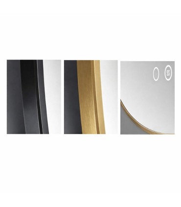 Specchio da bagno rotondo retroilluminato con cornice colorata FUN