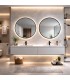 Specchio da bagno rotondo retroilluminato con cornice colorata FUN