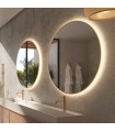Specchio da bagno rotondo retroilluminato con cornice colorata FUN