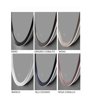 Specchio rotondo retroilluminato con luce perimetrale e cornice TORINO