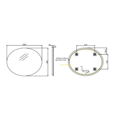 Specchio ovale retroilluminato OVAL