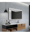 Specchio quadrato con cornice nera e luce LED SUIZA