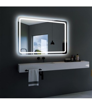 Specchio quadrato con bordi arrotondati LED GRECIA