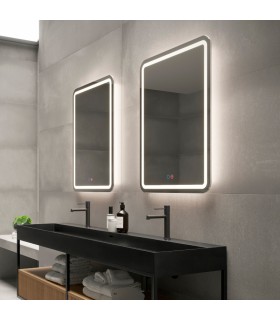 Specchio quadrato con bordi arrotondati LED GRECIA