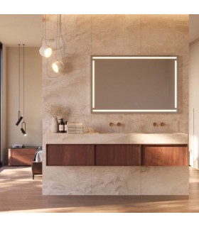 Specchio quadrato con luce frontale VIENA