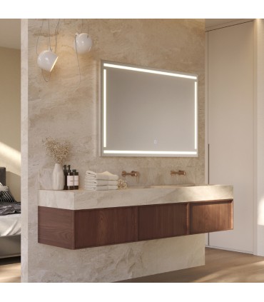 Specchio quadrato con luce frontale VIENA