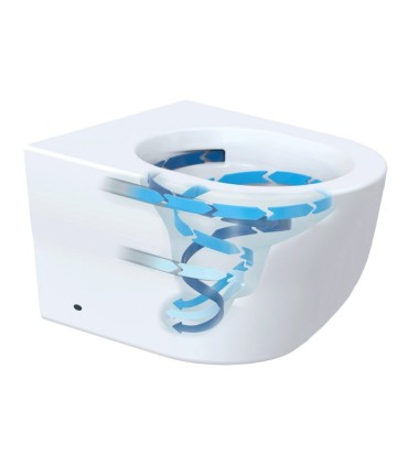 Inodoro completo a pavimento con sistema tornado Obi