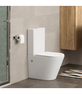 Inodoro completo a pavimento con serbatoio basso Saona