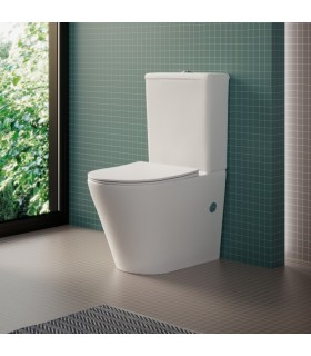 Toilette bianca opaca completa a pavimento con serbatoio basso Saona