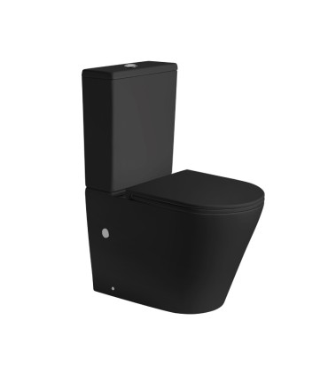 Inodoro nero opaco completo a pavimento con serbatoio basso Saona