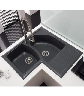 Lavello da cucina Angolare Sopra Piano DÉDALO