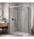 Schermo doccia angolare fissi + scorrevole PAVÍA Argento lucido