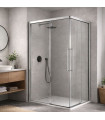 Schermo doccia angolare fissi + scorrevole PAVÍA Argento lucido