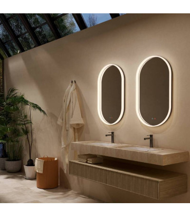 Specchio da bagno ovale con cornice in acrilico illuminata BARI