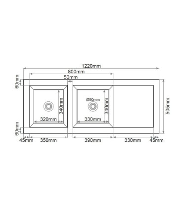 Lavello da cucina extra lungo Sopra Piano CORE