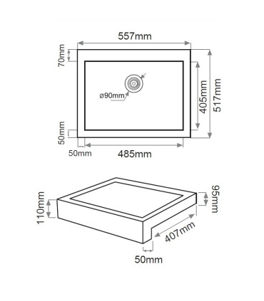 Lavello da cucina Sottopiano con frontale a vista ONYX
