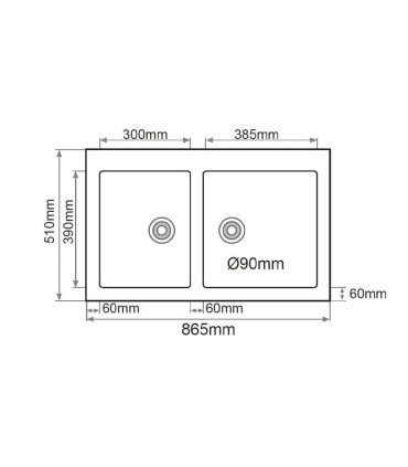 Lavello da cucina Sopra Piano doppio IRIS